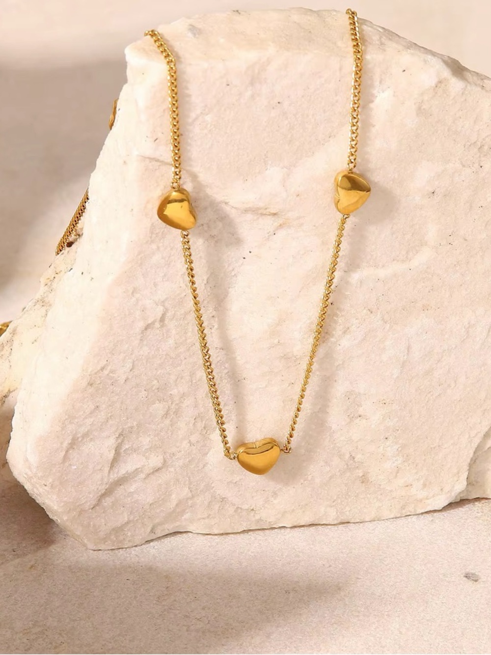 18K Gold Plated Heart Necklace - Women Jewelry